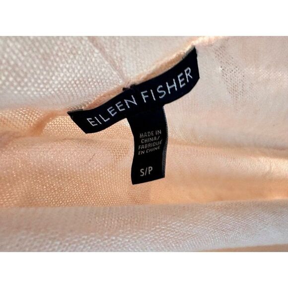 Eileen Fisher Pastel Orange Slub Merino Wool Blend Cardigan Small - Picture 3 of 7